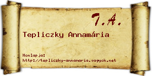 Tepliczky Annamária névjegykártya