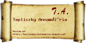 Tepliczky Annamária névjegykártya