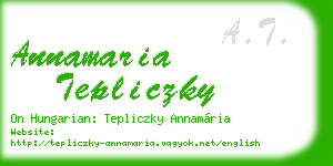 annamaria tepliczky business card